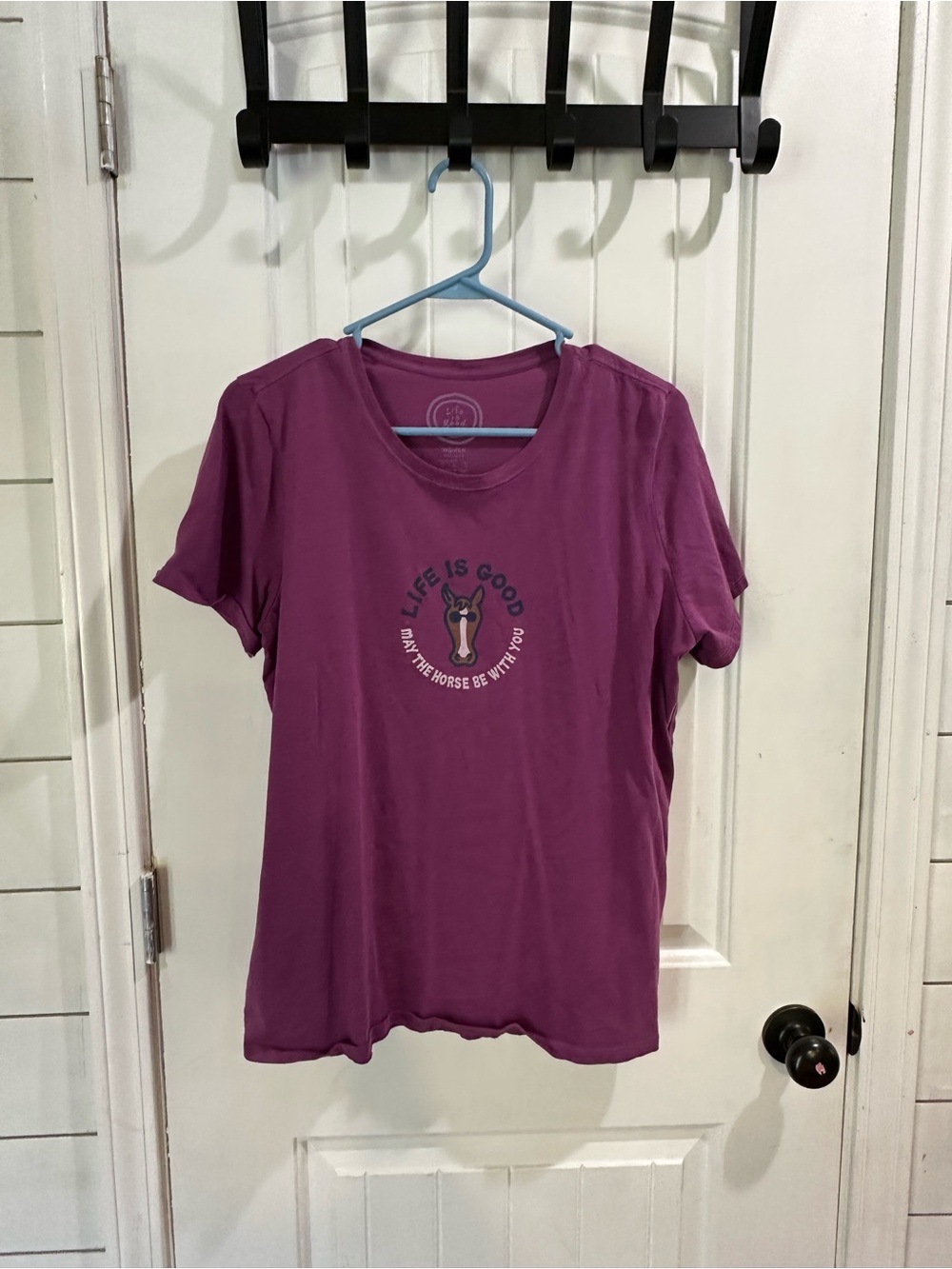 Women’s - ‘Life Is Good May the horse be with you”Horse shirt. Classic fit